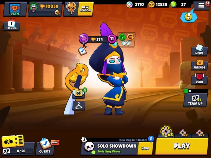 Security Account /10 k cup/ 47 brawrs/23 skin brawrs/12000 point/34 gem (B11)