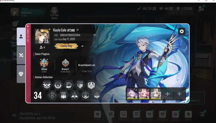 Global-S12|7 SSR(Lian,Lily,Rilmocha,Batsby,Fiqui,Khloros,Mia) 20 SR Animus |Female MC|Log Google| Check SS (ER898)