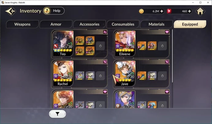 [Re;BIRTH] Global | 8 Legendary (TeoT2, Eileene*6,Rachel*6,Kris*5,Jave*5,Ace,Bidam,Rook)|Log Netmarble|Check SS(SKR804)