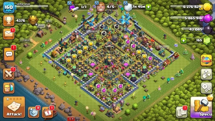 TH 14 - BH 8|LV 160|TROPHY 4376|HH 8|BK 46,AQ 50,GW 52,MP 56,RC30 |CN OFF|Protect Off |TAKE MAIL|CHECKSS(COC1294)