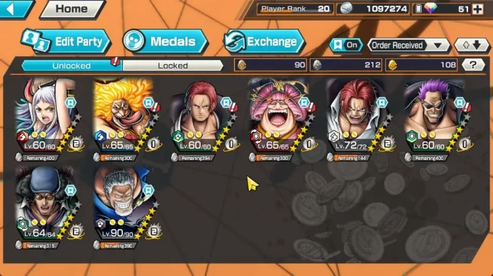 Global|8 META EX[Yamato,Charlotte Linlin,Olin Oiran,Divine Shanks,FRShanks,Zephyr,Garp,Kuzan]|Rank20|LogBandai|CheckSS(OPBR887)