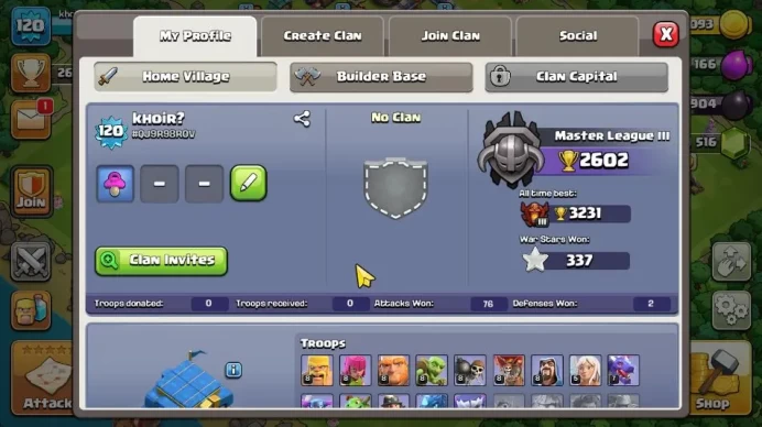 TH 12 - BH 9|LV 120|TROPHY 2602|HH 6|BK48,AQ 53,GW 20,MP 30,RC 0|1516 Gems|CN OFF|Protect Off |TAKE MAIL|CHECKSS(COC1301)