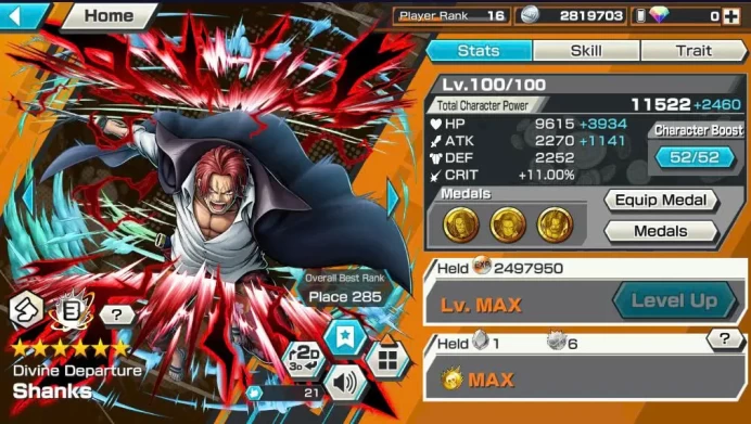 BR583-IOS+Android-Shank v4 Full Boost+Zephyr Boost 33/52+5 Ex(Kaido+Shank+Big Mom)+Good Medal+Boa Max+Judge Max+Bullet+Luffy Black+Katakuri Max