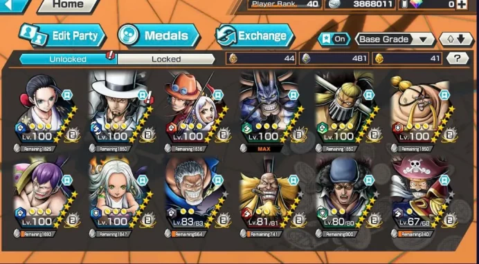 BR582-IOS+Android-Kaido Full Boost+7 Ex(Garp+Kuzan+Yamato Ace+Snake+Lucci+Roger v2)+Good Medal+Support 160%+Robin Max+Queen Max+Cracker Max