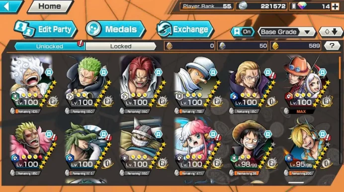 BR577-IOS+Android-Hyber 20+Yamato Ace Full Boost+3 Ex Max(Shank v4+Gear 5)+Vip Medal+Support 165%+580 Frag+Many Bounty Festival Max-Egghead Zoro