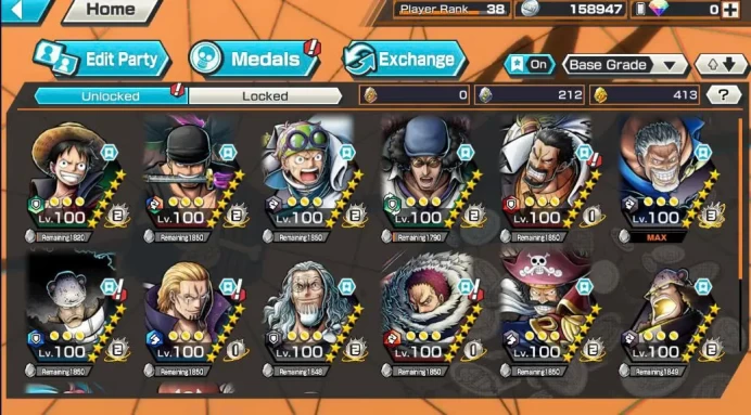 BR572-IOS+Android-Hyber 15+Garp Full Boost Have Skin+5 Ex(Kuzan+Roger v2+Zoro+Roger v1)+Good Medal+Support 163%+Many Bounty Festival Max-Koby