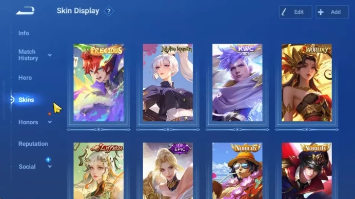 Hero 58 Skin 43|Crossover Sun Ce, KWC Alessio, JJK Garo, LNY Da Qiao,Etc|Infinite|(HOK1559)