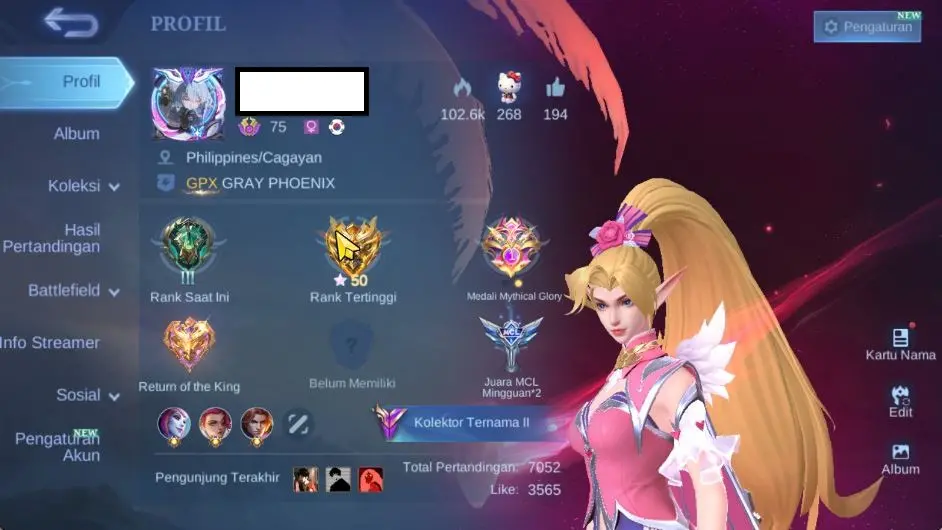 KOF Karina,Dyrroth,LBox Karina,Kagura,Kimmy,Star Kagura,Lesly,2 LB,4 Venom,Etc|Take Email|Check SS(MLBB1442)