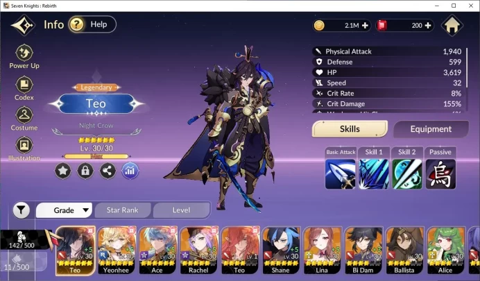 [Re:BIRTH] | Global |10 Legendary (TeoB6,YeonheeB6,AceB6,ShaneB6,RachelB5,LinaB5,Teo,Alice) |Log Netmarble| Check SS (SKR836)	
