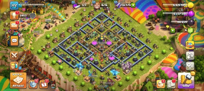 4 YR OLD CR 10325 CUPS, 16 MAX CARD, 4 ELITE, 7 EVO, 78 EMOTES, 11 TOWER SKIN, 56 DECORATION, 61 BANNER, 126 BADGES, KT 14, ARENA 24, LEVEL 52 