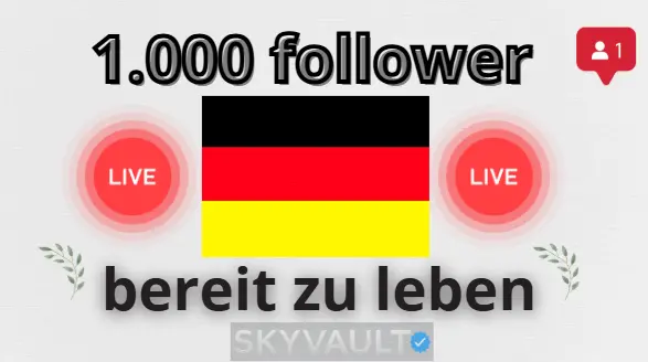 | German Account | 1000 Followers+ | Ready Live | Full access |Auto-Delivery |