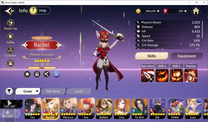 [Re:BIRTH] Global3000xxx |7 Legendary| (TeoTc3,RachelTc1,BallistaTc1,MercureB6,AceB5,LinaB5)|LogNetmarble| Check SS (SKR850)