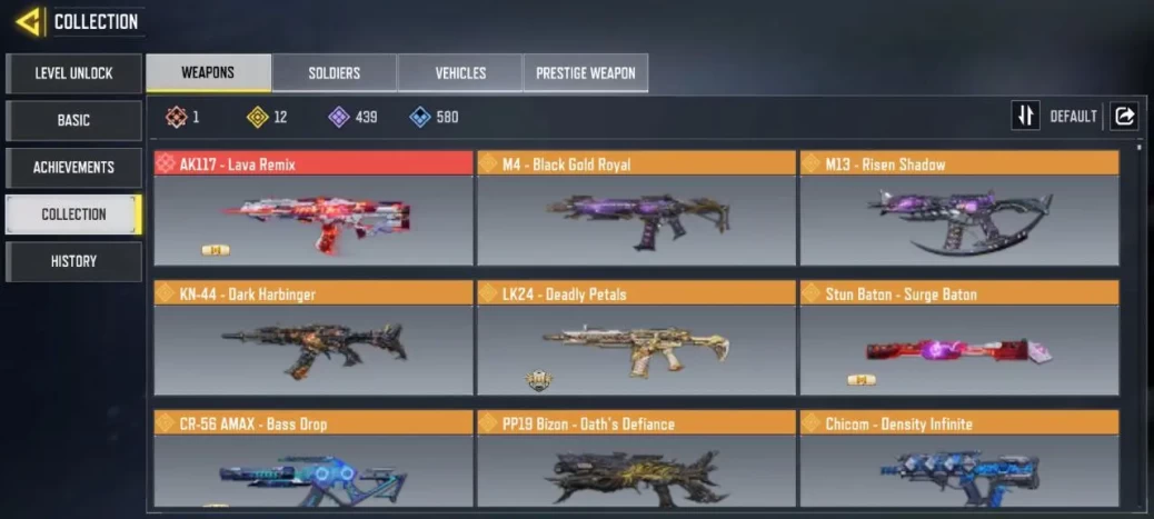 iOS Android - Level400 - Rank Legend - 440 Epic - 12 Legendary - 1 Mytich Gun - 203 Epic Soldier - Code477