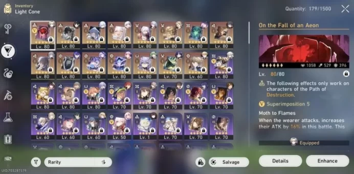 GOD Account - EU - TR 70 - +34 !! 5Stars (Characters& Light Cone's )- More Eidolons E6 - +70 STallar Jids - 300/300 WARP - More Peties+ - [ALL I