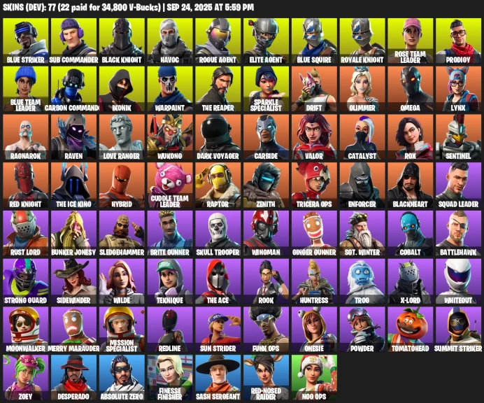 77 skins · Black Knight | IKONIK | Sparkle Specialist | Floss | ready