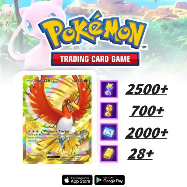 [Global/ENG] Ho-Oh +28+Poke Gold+Pack Hourglass×2500+Wonder Hourglass×700+Shop Ticket×2000 ] Android/iOS interoperability