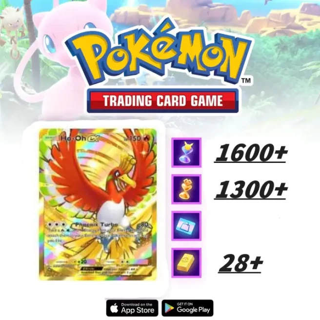 [Global/ENG] Ho-Oh+Real Scene Card +28+Poke Gold+Pack Hourglass×1600+Wonder Hourglass×1300 ] Android/iOS interoperability