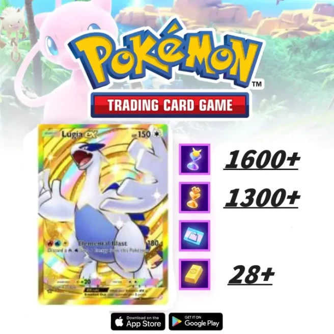 [Global/ENG] Lugia +Real Scene Card +28+Poke Gold+Pack Hourglass×1600+Wonder Hourglass×1300 ] Android/iOS interoperability