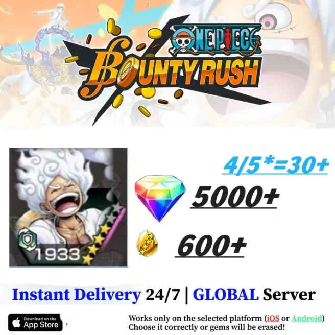 Global - IOS | Badge Case Monkey D. Luffy + 5000-5500 Gems | 600+ Shards | Fast Shipping