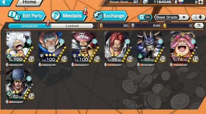 BR599-IOS+Android-7 Ex(Garp+Gear 5+Shank v4+Kuzan+Roger v2+Kaido+Big Mom)+Good Medal+Support 148%+Kaku+Egghead Luffy-Zoro-Sanji-Law oni+Koby