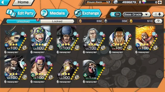 BR569-IOS+Android-5 Ex Meta Max(Kizaru+Kuzan+Zephyr+Kaido v2)+Good Medal+Support 141%+Koby Max+Pacifista Max+Rayleigh Max+Solo Farm Diamond RD