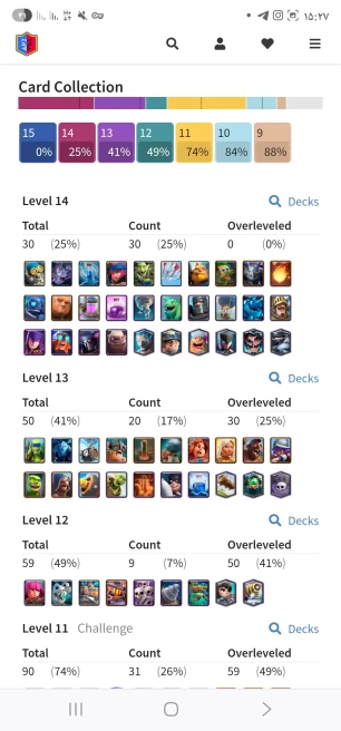 (Android/iOS) KT 15 - lvl 52 - Cards116/121 - Max Card 30 _lvl 13 card 20 /Emote 70 / skin tower20 faster delivery