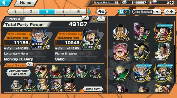 BR564-IOS+Android-Garp Boost 34/52+4(Kizaru+Sabo+Big Mom)+Support 142%+Good Medal+Luffy Black Max+Rayleigh Max+Katakuri Max+Law Max+Issho+Robin