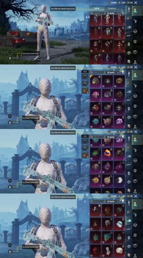 iOS Android - Set Mummy - M416 Glacier lvl 6 - Skin High - Dans Session 2 - Mytich High - 21 Upgrade Gun - Code489