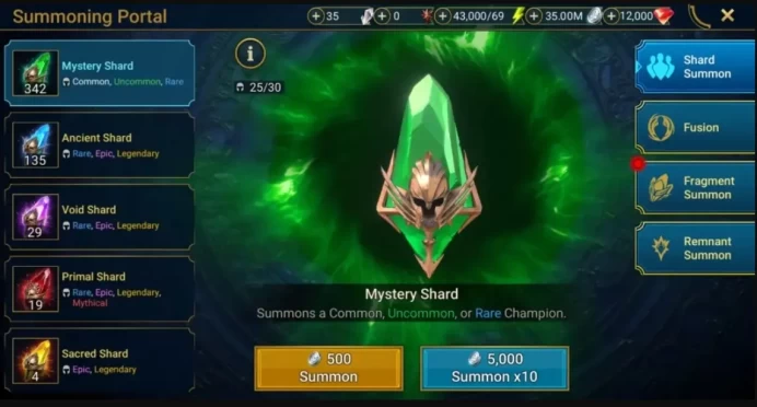 20 Primal Shards+3 Sacred+4 Void+125+ Ancient+35000+ Energy+30 Million Silver+9500+ Gems+2 lvl (IOS/Android - Plarium Acc)