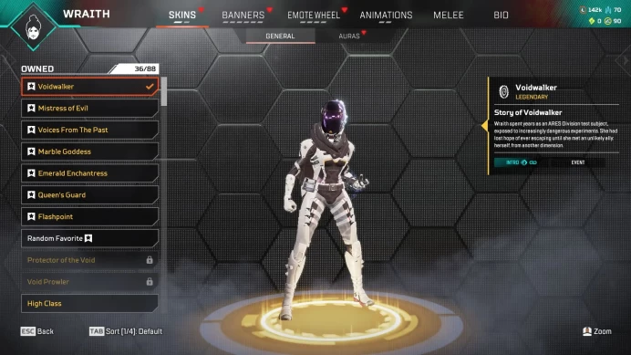 GOD ACCOUNT Wraith MAIN - Special Skin S1  wraith + IRON CROWN Wraith and Voidvalker - Played from S1 - BP 5 6 7 8 9 10 MAX - +155 Legends SKin