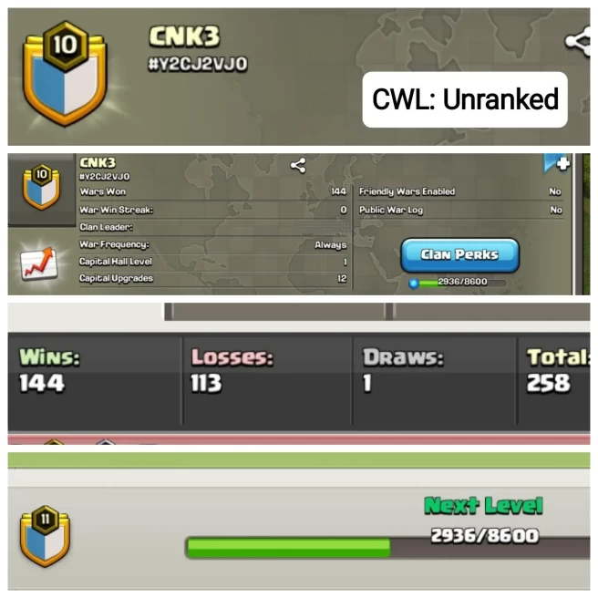 C50◆NAME: CNK3◆LEVEL 10.4◆TOTAL WAR: 258◆WIN: 144◆POSITIVE WAR LOG◆EXTRA ORDINARY STORE