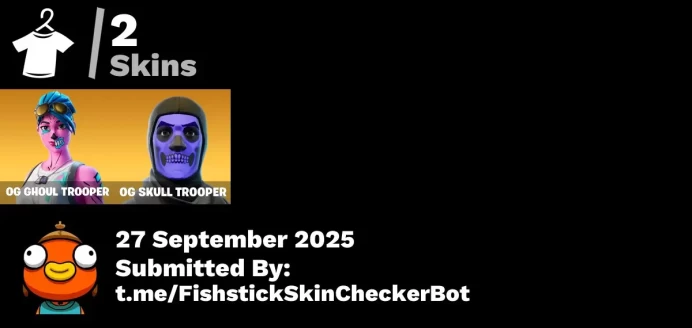 FA - [XBOX/SWITCH/PC] 2 skins | Og Ghoul Trooper | Og Skull Trooper | Bear Brained | Clawz Retro | Reaper | Pink Flamingo | Wave | Mako