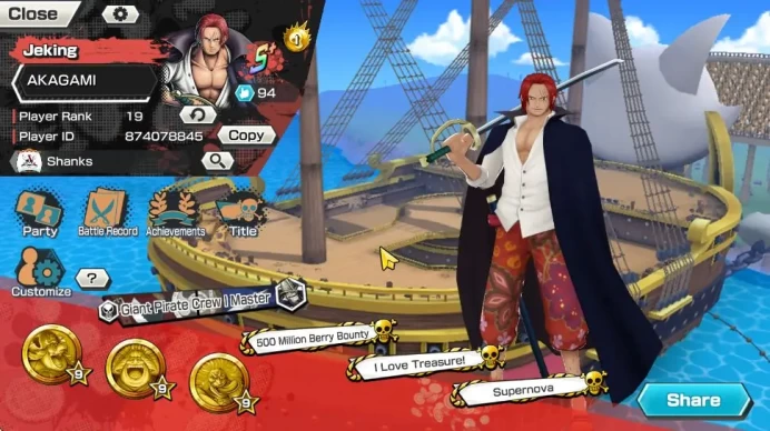 Global|7 META EX[Kuzan,Linlin,Olin the Oiran,Zephyr,Sakazuki,FRShanks,Divine Shanks]|Rank 19|Log Bandai|Check SS(OPBR900)
