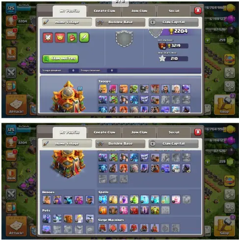 TH 16 semi max|high lvl almost max walls|th16 max|equipment good|golden white walls|Heros-36-41-43-17-13|xp 125|instant delivery |ios and andro