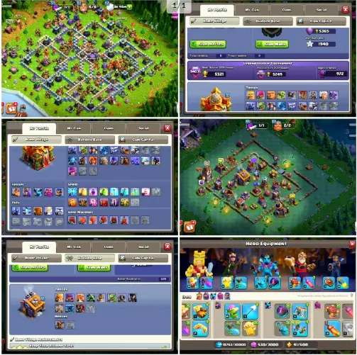 HIGH XP TH16 BK71,AQ80,MP52,GW55, RC30 GOOD TROOPS XP-241 LEGEND TOUCHED BLUE WALL GOOD LVL DEFENSE FAST DELIVERY