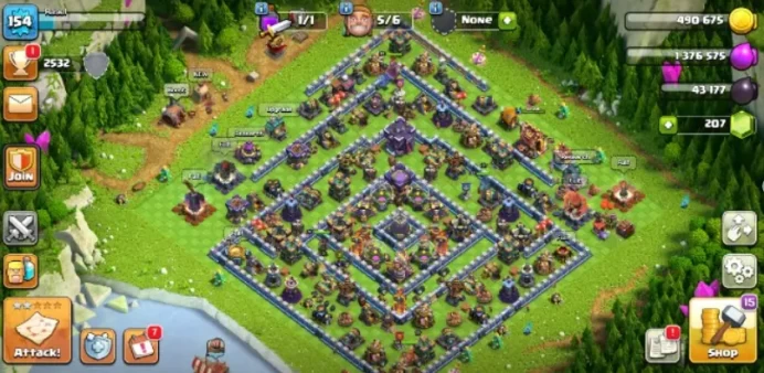 Th15 (6th Builder Blue Walls High Defense)|"EXP 154"|BK:68 AQ:81 MP:41 GW:47 RC:23|CN 500 |