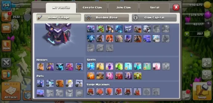 Th15 (6th Builder Blue Walls High Defense)|"EXP 154"|BK:68 AQ:81 MP:41 GW:47 RC:23|CN 500 |