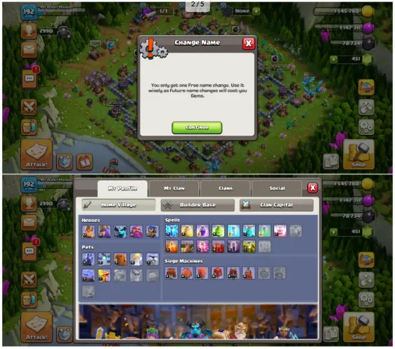 Th16 EXP192 More Max Than14 BK57 AQ80 MP51 GW56 RC22 Pet(4/2/2/4/1/3/1/1)freename change 6th Builder Lvl 13&14 Wall 2 Epic Equipment 9 Hero Skin