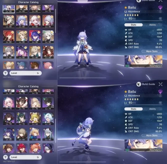 GOD Account - EU - TR 70 - +27 5Stars (Characters&Light Cones) - More Eidolons Max - +31 Staller Jids - More Peties+ [ALL INFO in Description]