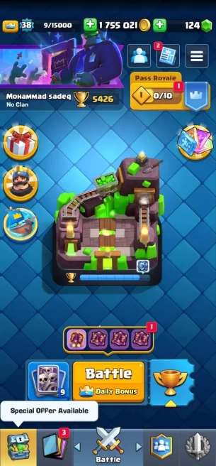 Clash royal (Android/iOS) KT 13 - lvl 38 - Cards104 /121 - Max Card 7 _lvl 13 card 3/Emote 27 / skin tower 1 /Fast delivery/Cheap sale