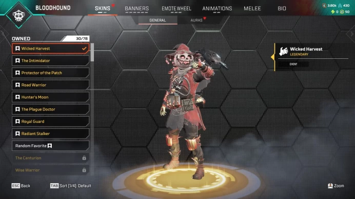 SUPER Old - Heirloom Bloodhound - Halloween Skin Bloodhound [Pumpkin Skin] - Bloodhound Edition - BP 5 6 7 8 9 10 11 Full Max - ++193 Legends - 
