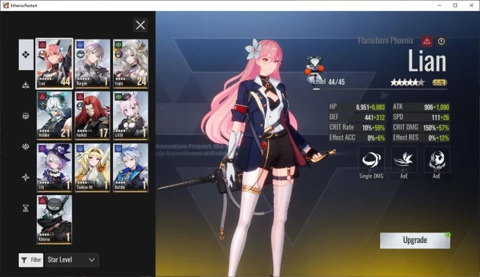 Global-S12|10 SSR(Lian,Borgne,Fuqiu,Holden,Helkid,Lilith,etc) 25 SR Animus |Male MC|Log Email| Check SS (ER906)