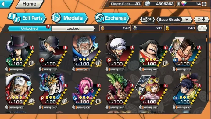 BR607-IOS+Android-Garp Boost 3+5 Ex(Lucci+Akainu+Snake+Shank)+Good Medal+Support 145%+Pacifista Max+Kaku+S-Bear+Egghead Zoro+S-Hawk+Shark+King