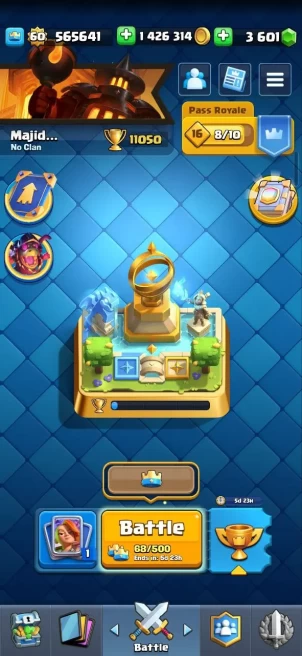 Clash royal (Android/iOS) KT 15 - lvl 60 - Cards121 /121/eliteCard 20/ Max Card 81/evo card8/Emote 145 / skin tower 9 /Fast delivery/Cheap sale