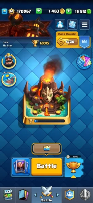 Clash royal (Android/iOS) KT 15 - lvl 61 - Cards121 /121/eliteCard 26/ Max Card 60/evo card9/Emote 119 / skin tower 7 /Fast delivery/15k gem