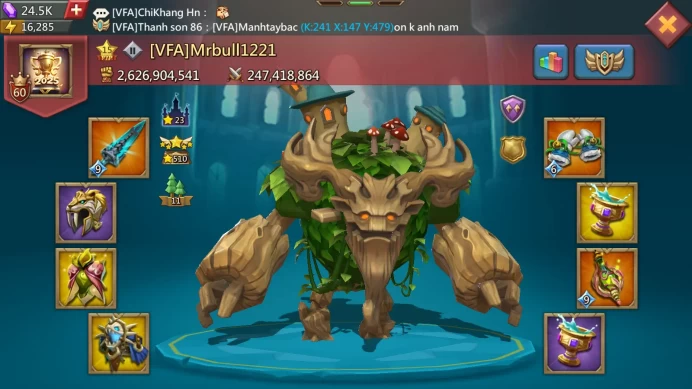 LORD1221-2B6 Mights (T5 Gift Unblocked) VIP 15 | ATK 672+ | cup gold | 1B Research | 90M8 Troop | 24K Gem |  lots of resources
