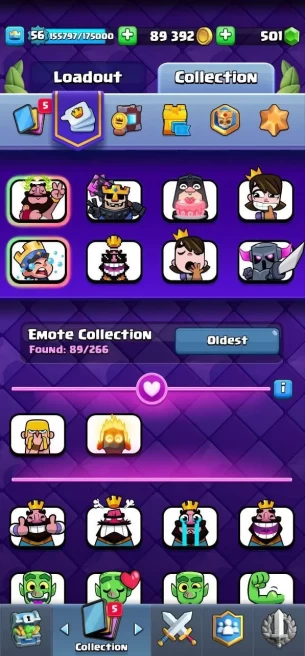 Clashroyal(Android/iOS) KT15 - lvl56 - Cards120/120 - Max Card 43 _ elite 9/Emote 89 / skin tower 10/Fast delivery/