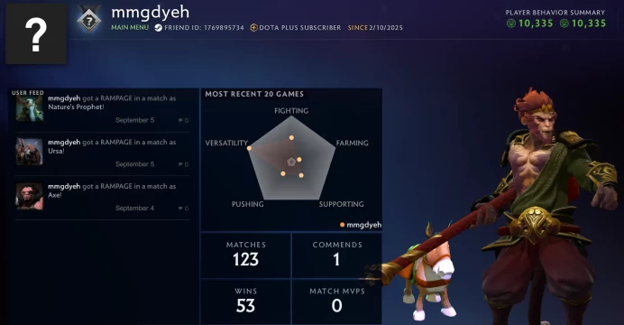 Ranked-Ready Account + 100\100 Hours! + 10335 Behavior + DOTA PLUS \ Average rating - Herald \ Guardian \ Crusader \