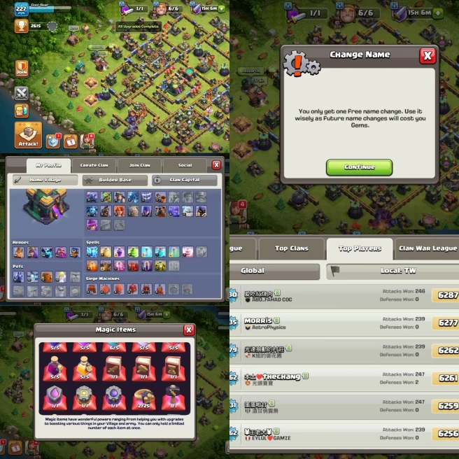 TH 14 FULL MAX| LVL 227 | CHANGE NAME FREE| 19 SKIN HERO| 8500 GEM | 2000 STAR WARS| BK 80/AQ 80/MP 50/GW 55/ RCH 30