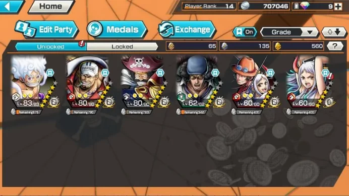 Global|6 META EX[Luffy Emperor,Sakazki,Roger,Kuzan,ACE&Yamato,Yamato,Etc]Rank 14|Log Bandai|Check SS(OPBR938)
